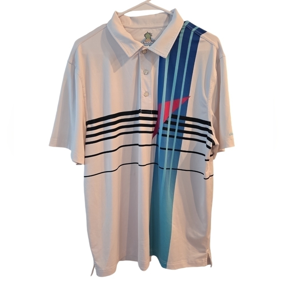 CHUBBIES GOEMETRIC POLO. SIZE LARGE.